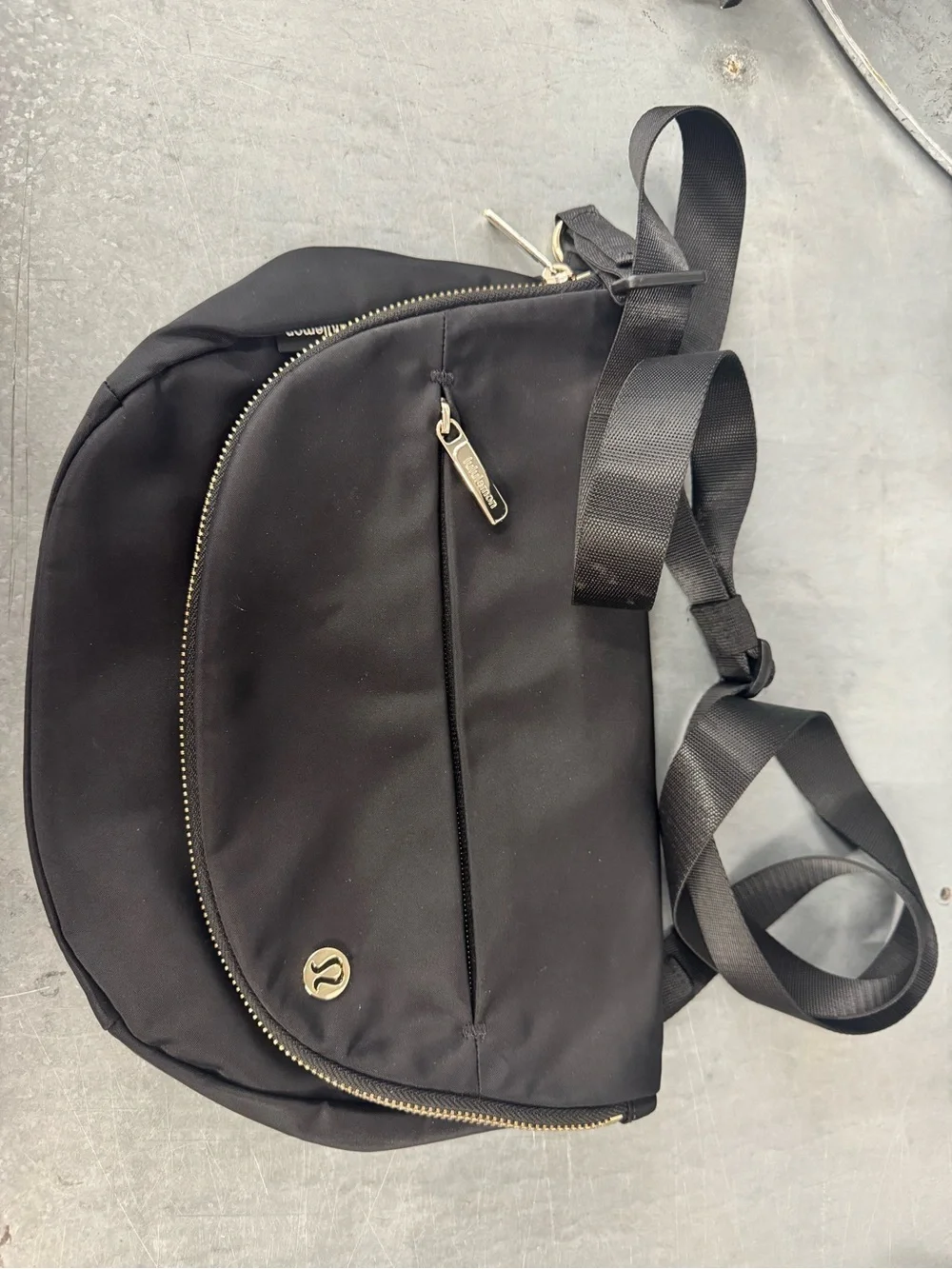 Lululemon Black Crossbody Bag with Gold Hardware